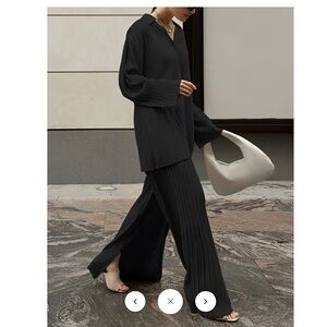 NWT Commense Elegant Black Top and Pants Set